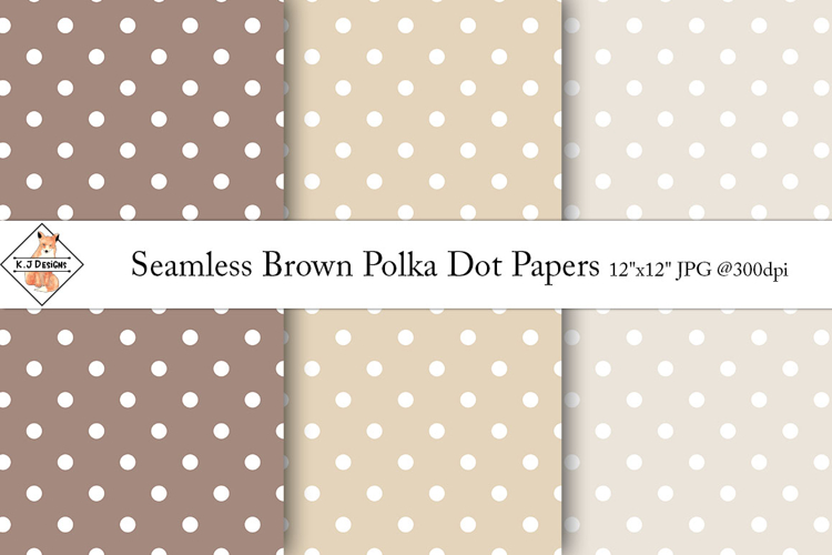 Seamless Brown Polka Dot Digital Papers