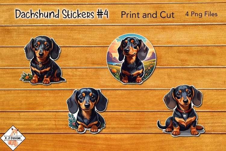 Dachshund Dog Stickers | Print and Cut