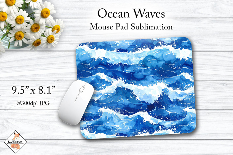 Ocean Waves mouse pad sublimation design