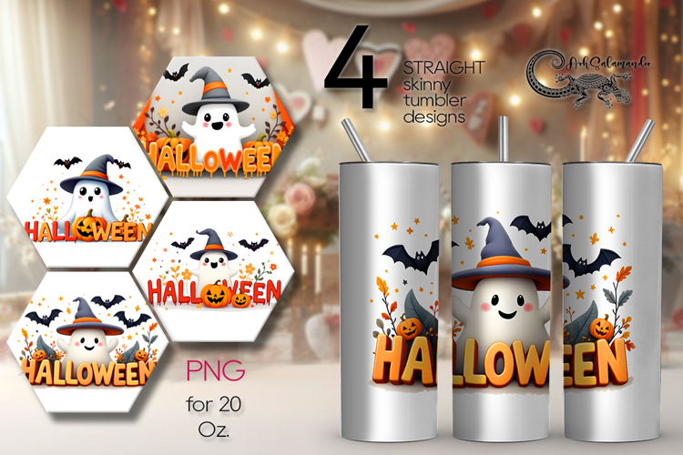 Cute ghost 2 | Funny Halloween Skinny tumbler sublimation