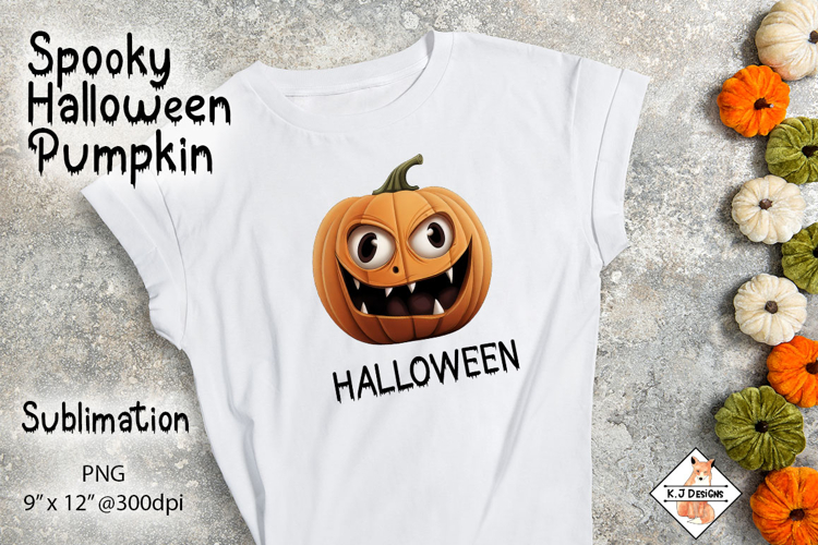 Spooky Pumpkin Sublmation Design | Halloween