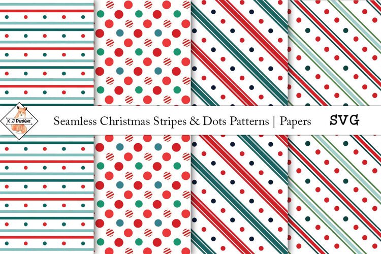 Seamless Christmas Patterns - Paper SVG example image 1