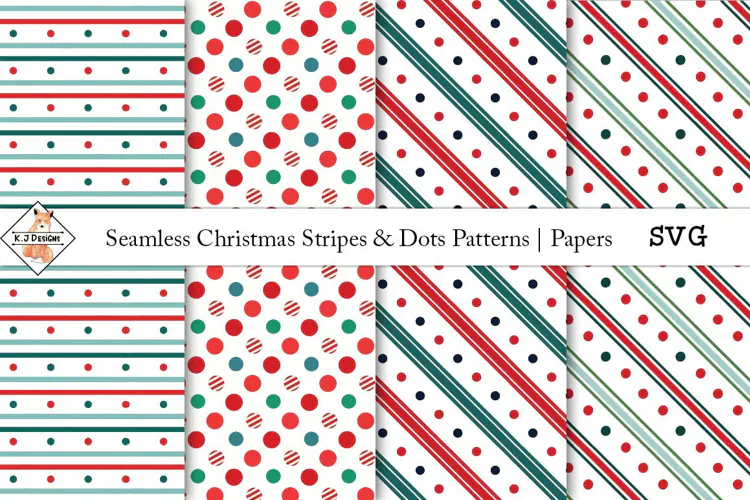 Seamless Christmas Patterns - Paper SVG