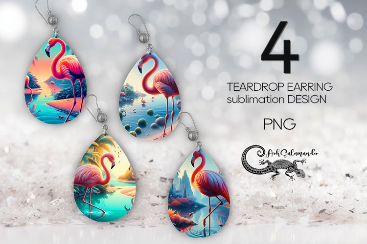 Flamingo | Beachlife Teardrop earring sublimation PLUS
