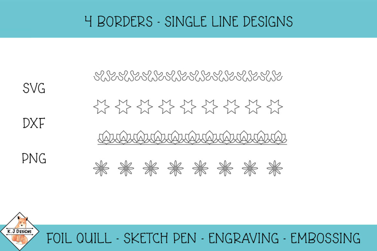 Borders - SVG for Foil Quill | Single Line Designs