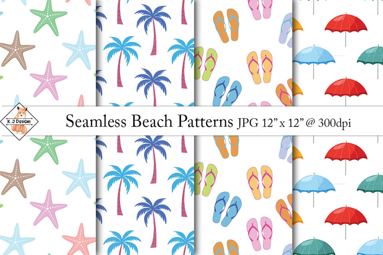 Seamless Beach patterns | Digital papers