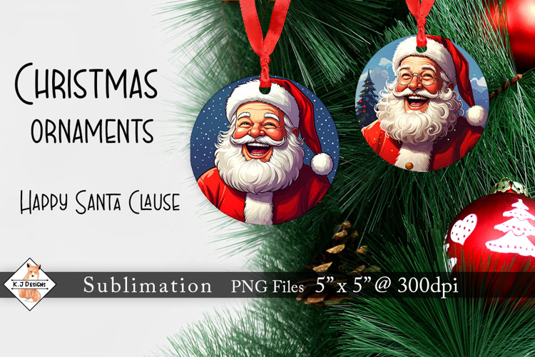 Happy Santa Clause Christmas Ornaments