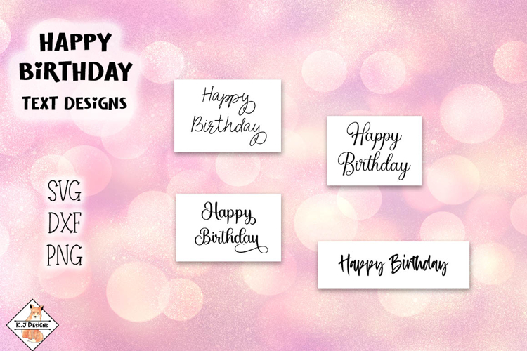 Happy Birthday Text Designs SVG DXF PNG