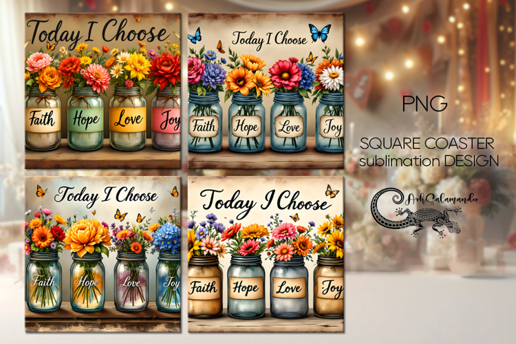 Motivating inscriptions | 4 square coaster sublimation