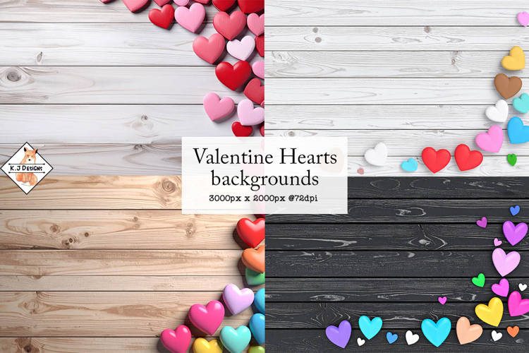 Valentine Hearts Backgrounds jpg | Mockup