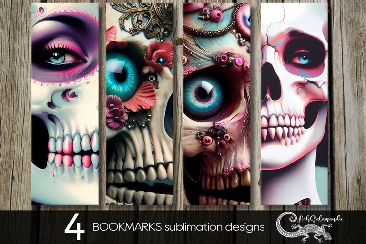 Funny skull | Halloween bookmarks sublimation design PLUS2