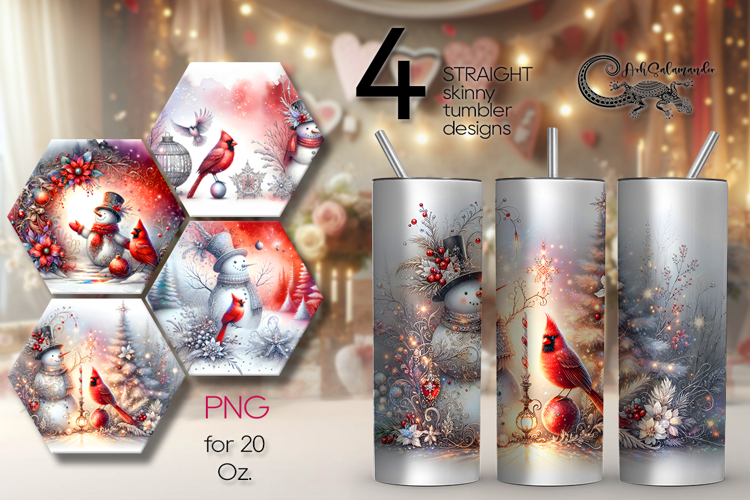 Cute Xmas snowman | Skinny tumbler sublimation design P2