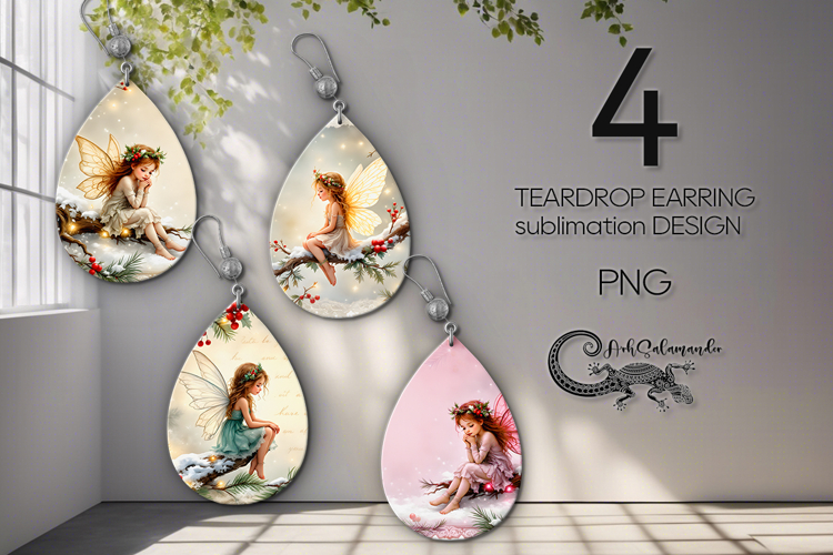 Vintage Christmas 2 | 4 xmas Teardrop earring Sublimation P2
