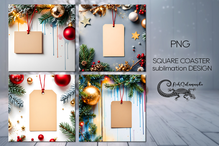 Christmas flatlay | xmas square coaster sublimation P2