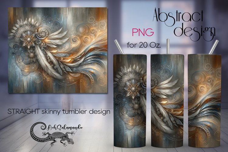 Abstract metallic design | Straight Skinny Tumbler PLUS2