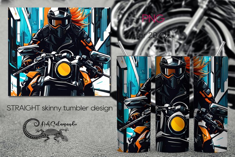 Black rider | Bike Skinny tumbler sublimation design PLUS2