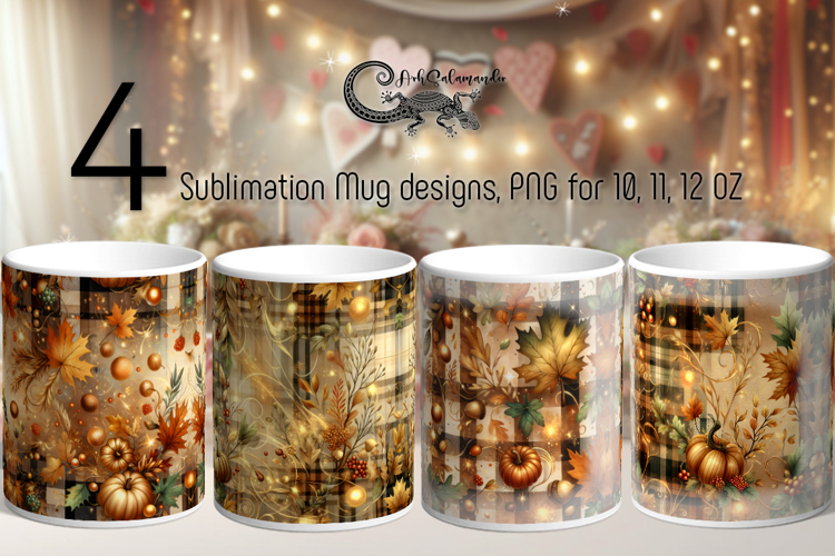 Abstract Autumn | 4 Fall Sublimation Mug designs PL2