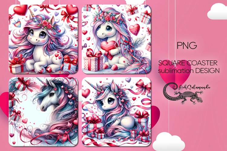 Love animals | valentine square coaster sublimation design2