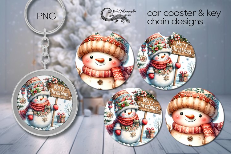 Christmas snowman | 4 cute Xmas bookmarks sublimation PLUS2