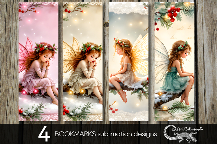 Vintage Christmas | 4 Xmas bookmarks sublimation designs P2