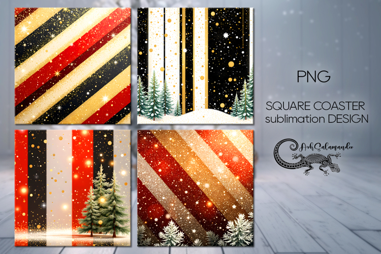 Christmas milky way | square coaster sublimation design P2