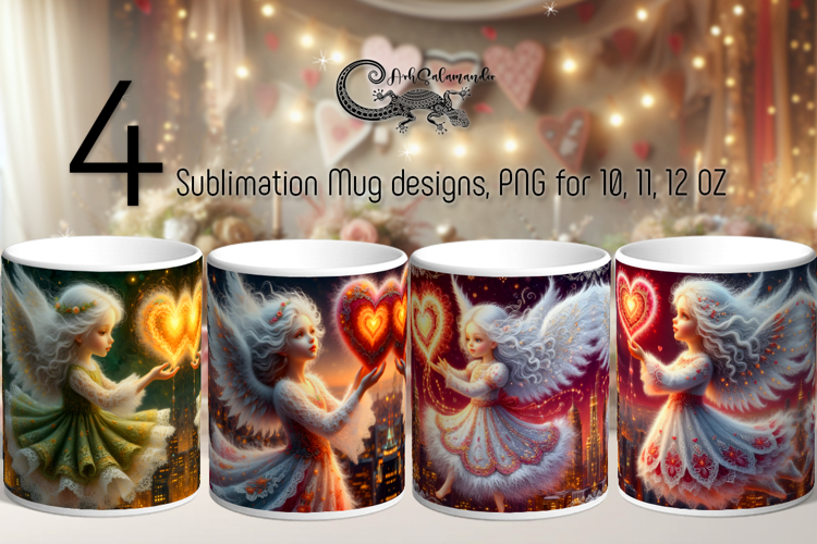 Valentine atmosphere | 4 love Mug sublimation designs P2