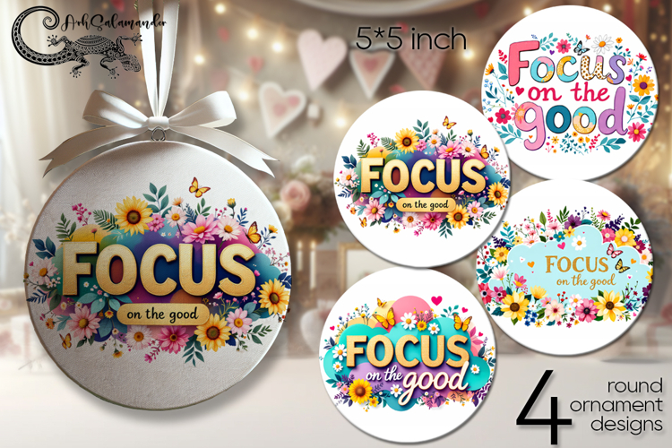 Motivating inscriptions 4 | flowers round ornaments design P
