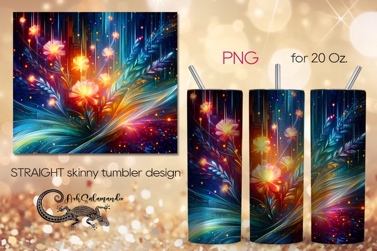Abstract bright design | Straight Skinny Tumbler PLUS2, PNG