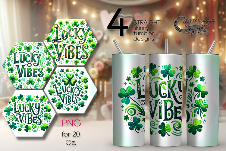 St. Patricks day vibes | 4 tumbler sublimation designs P2