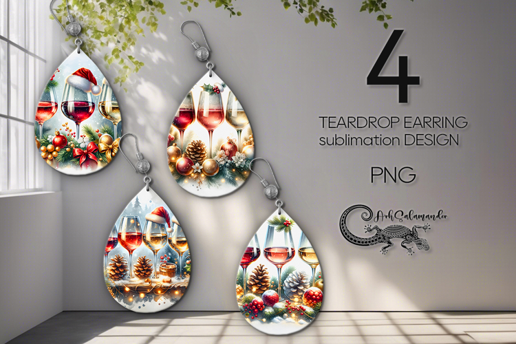 Christmas moods | 4 xmas Teardrop earring Sublimation PL2