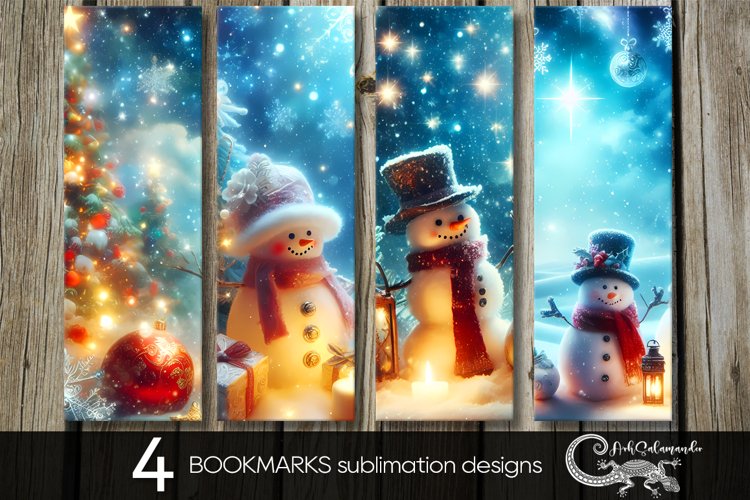 Christmas snowman | Xmas bookmarks sublimation design PLUS2