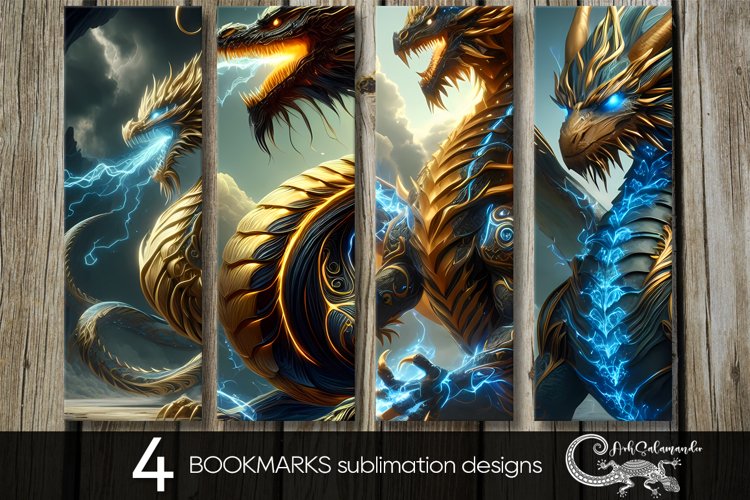 Fantasy dragon | magic bookmarks sublimation design PLUS2