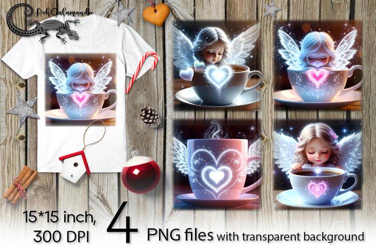 Valentine coffee | 4 love PNG Sublimation designs P2