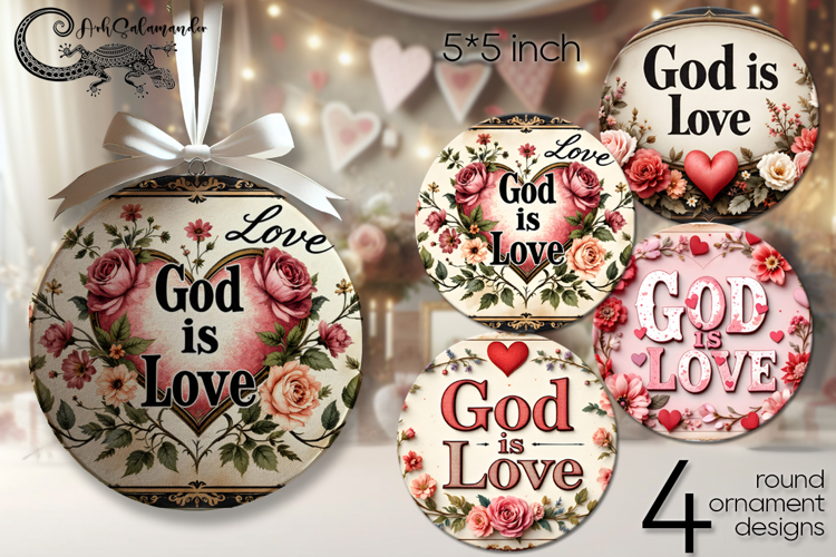 Motivating inscriptions | 4 round ornaments designs P2