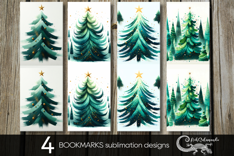 Modern Christmas tree | bookmarks sublimation design PL2