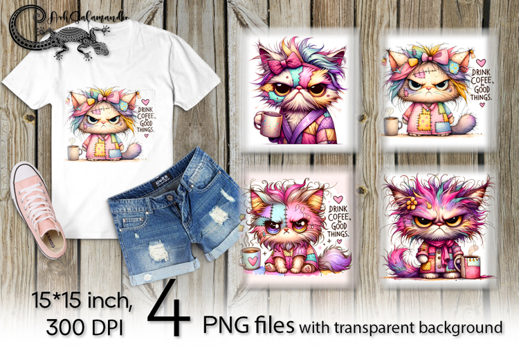Good morning | 4 funny PNG Sublimation designs P2