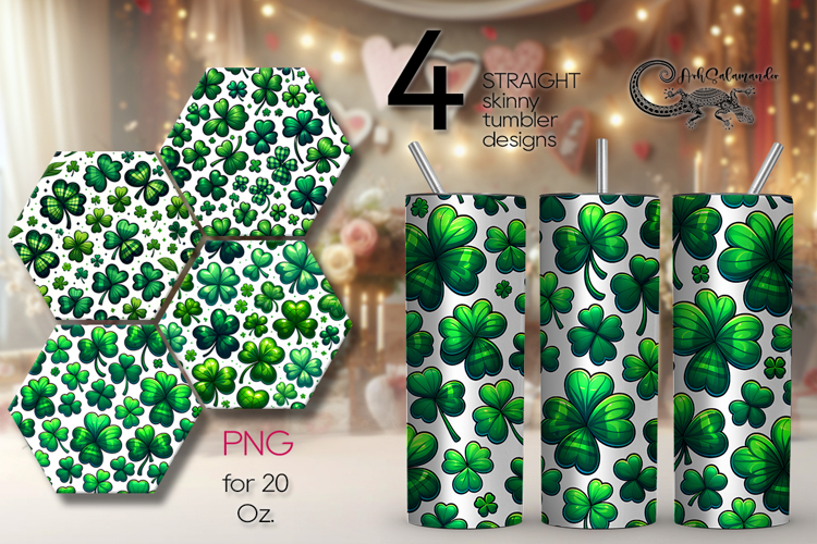 St. Patricks day clover | 4 tumbler sublimation designs P2