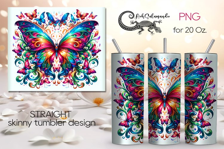 Magic Butterfly | skinny tumbler Sublimation design PLUS2