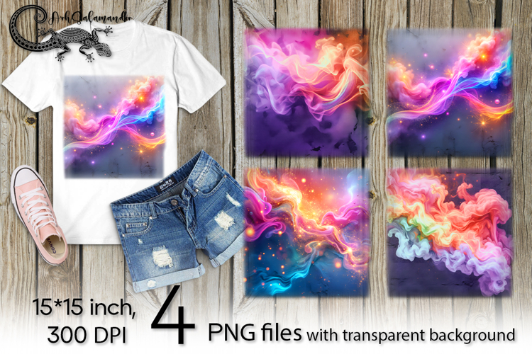 Abstract rainbow background | 4 PNG Sublimation designs P2