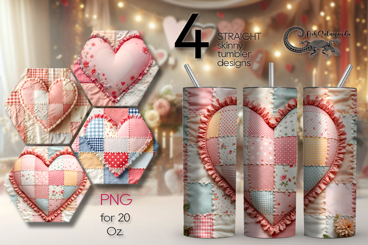 Candy patchwork | 4 Skinny tumbler sublimation designs P2