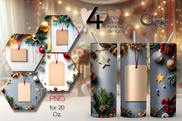 Christmas flatlay | 4 xmas Sublimation Tumbler designs P2