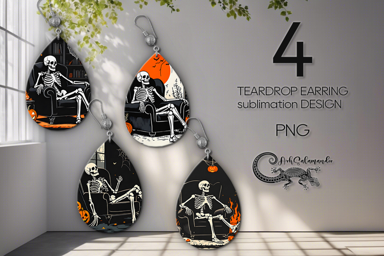 Vintage Halloween | Teardrop Earring Sublimation design P2