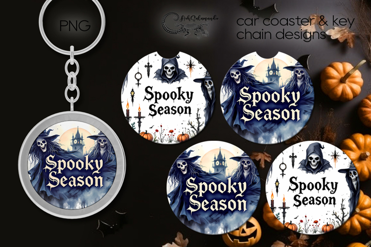 Spooky Halloween | car coaster & key chain sublimation PL2