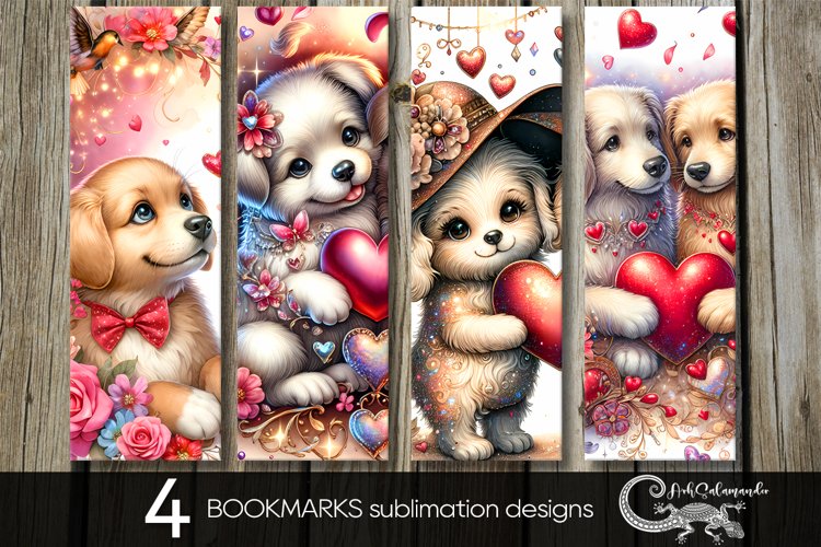 Valentine dog | Love bookmarks sublimation design PL
