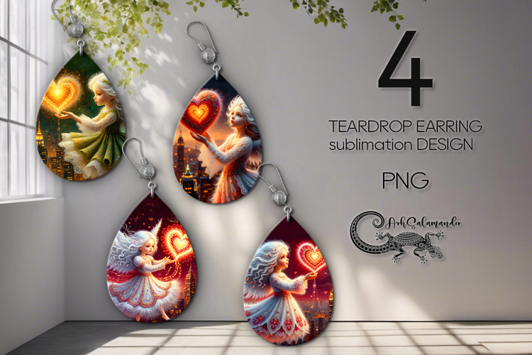 Love atmosphere | 4 teardrop earring Sublimation designs P2
