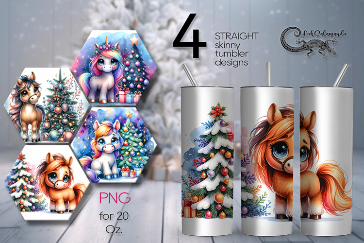 Christmas horse | funny Skinny tumbler sublimation design P2