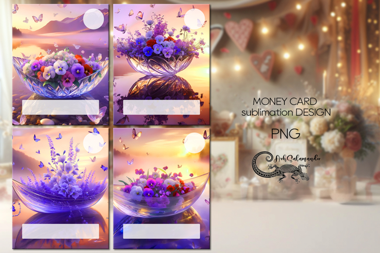 Fantasy sunset | fairy Money Card Flowers Sublimation P2