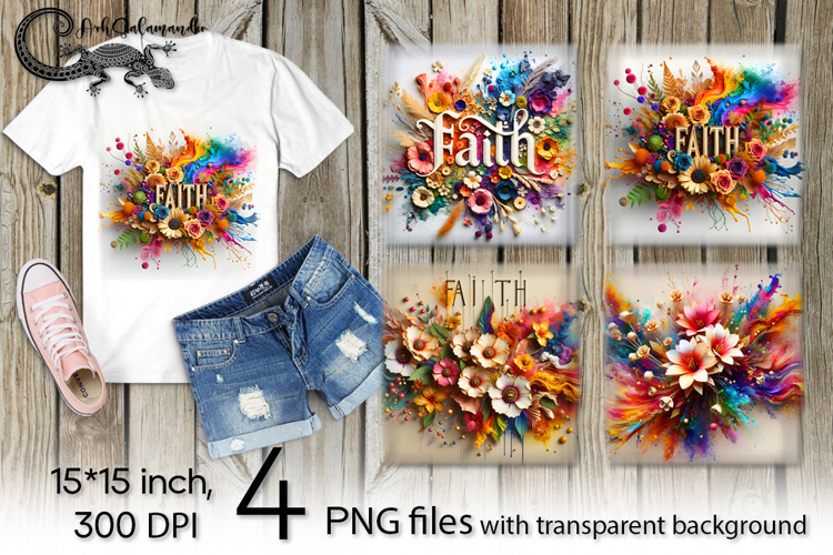 Christian Faith | 4 PNG Sublimation designs P2