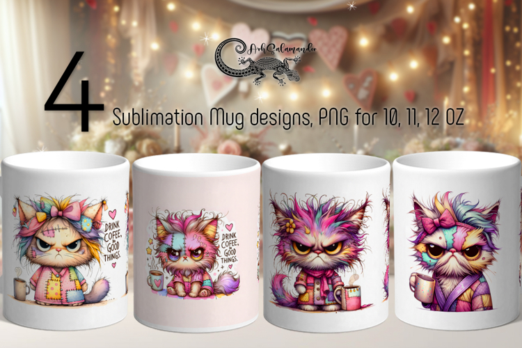 Good morning | 4 Funny Mug sublimation designs, PL2