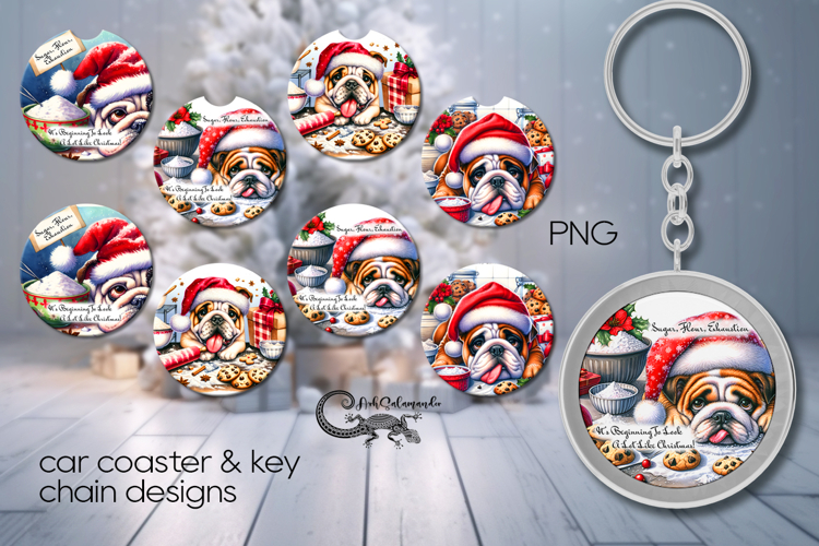 Christmas baking | 4 Car coaster & 4 key chain designs P2